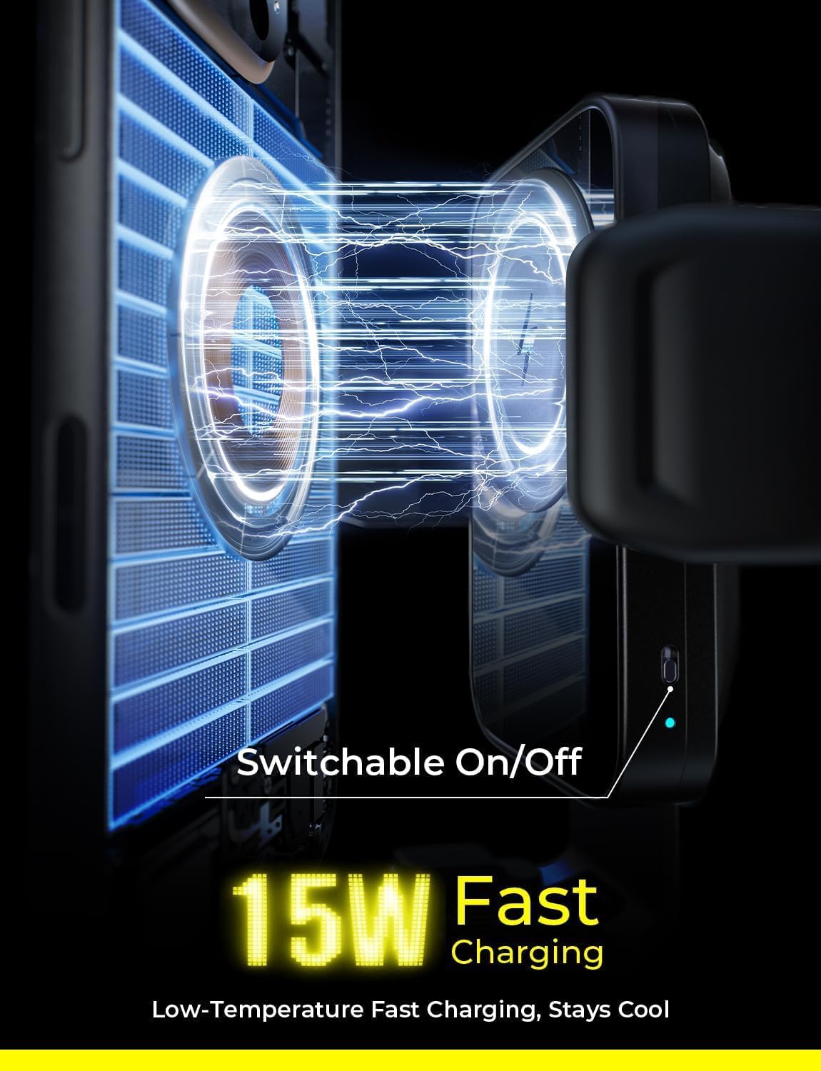 LISEN For Android [15W Pro] Mobile Phone Holder Car with Charging Function