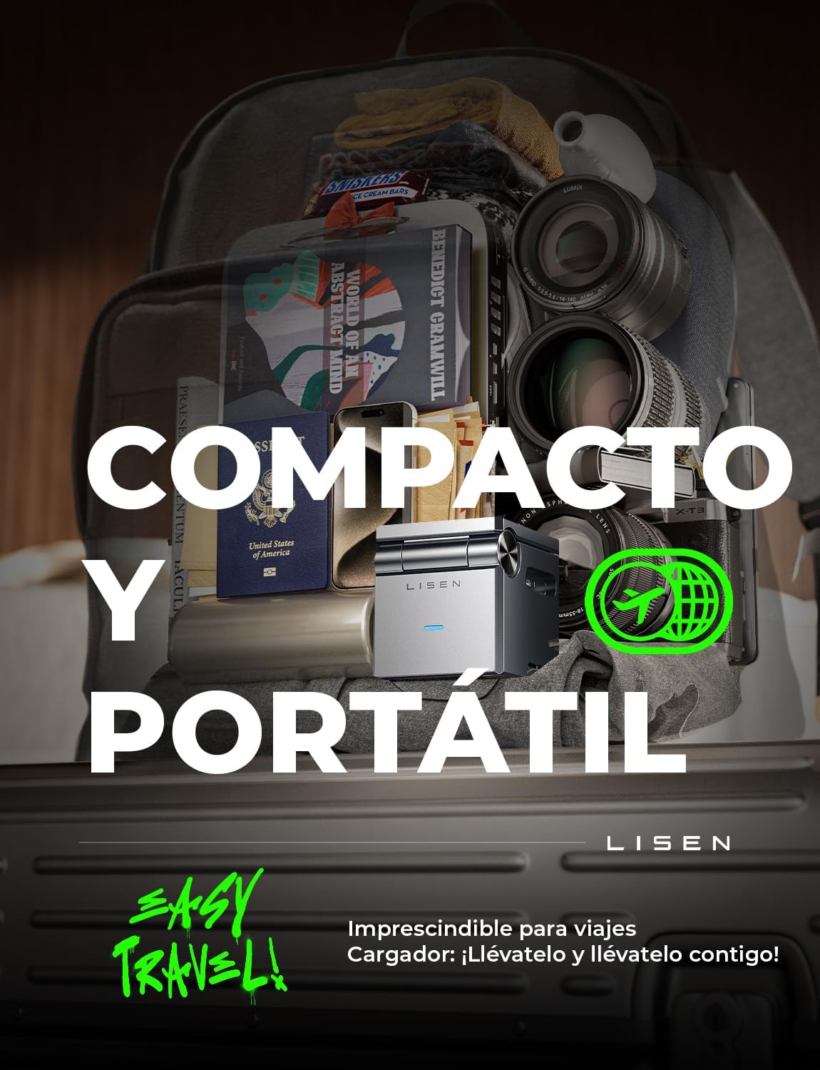 LISEN QI2 3 en 1 Cargador Inalámbrico Plegable Magnética