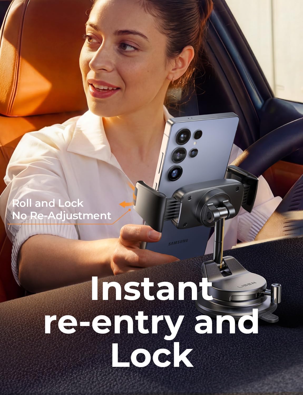 LISEN Vacuum Mobile Phone Holder Car