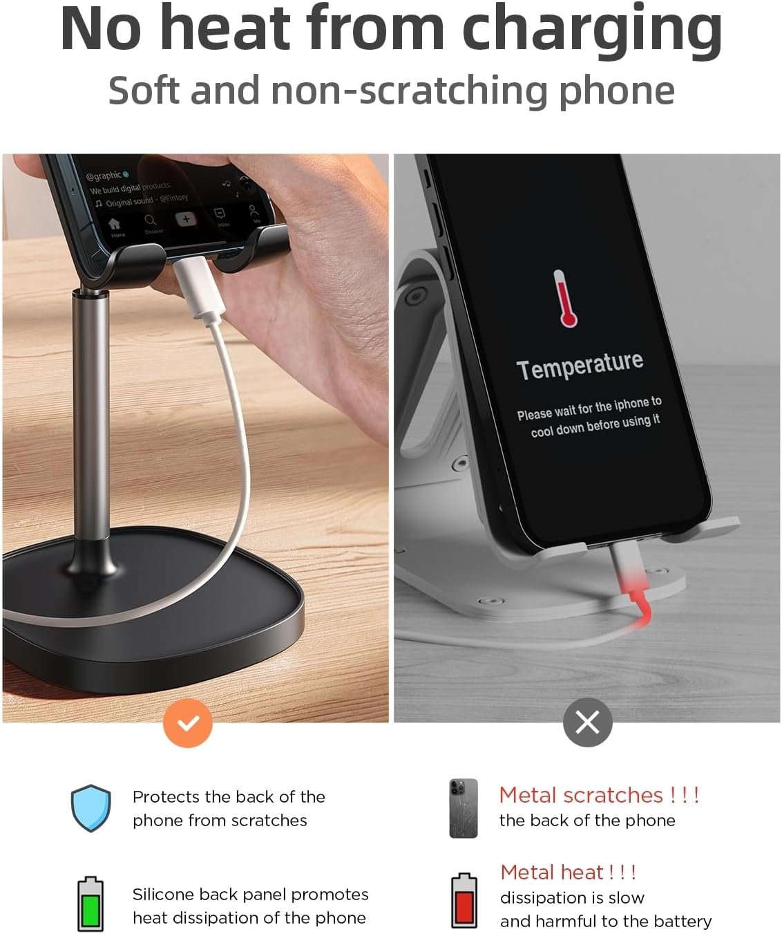LISEN Cell Phone Stand Adjustable Phone Holer for Desk