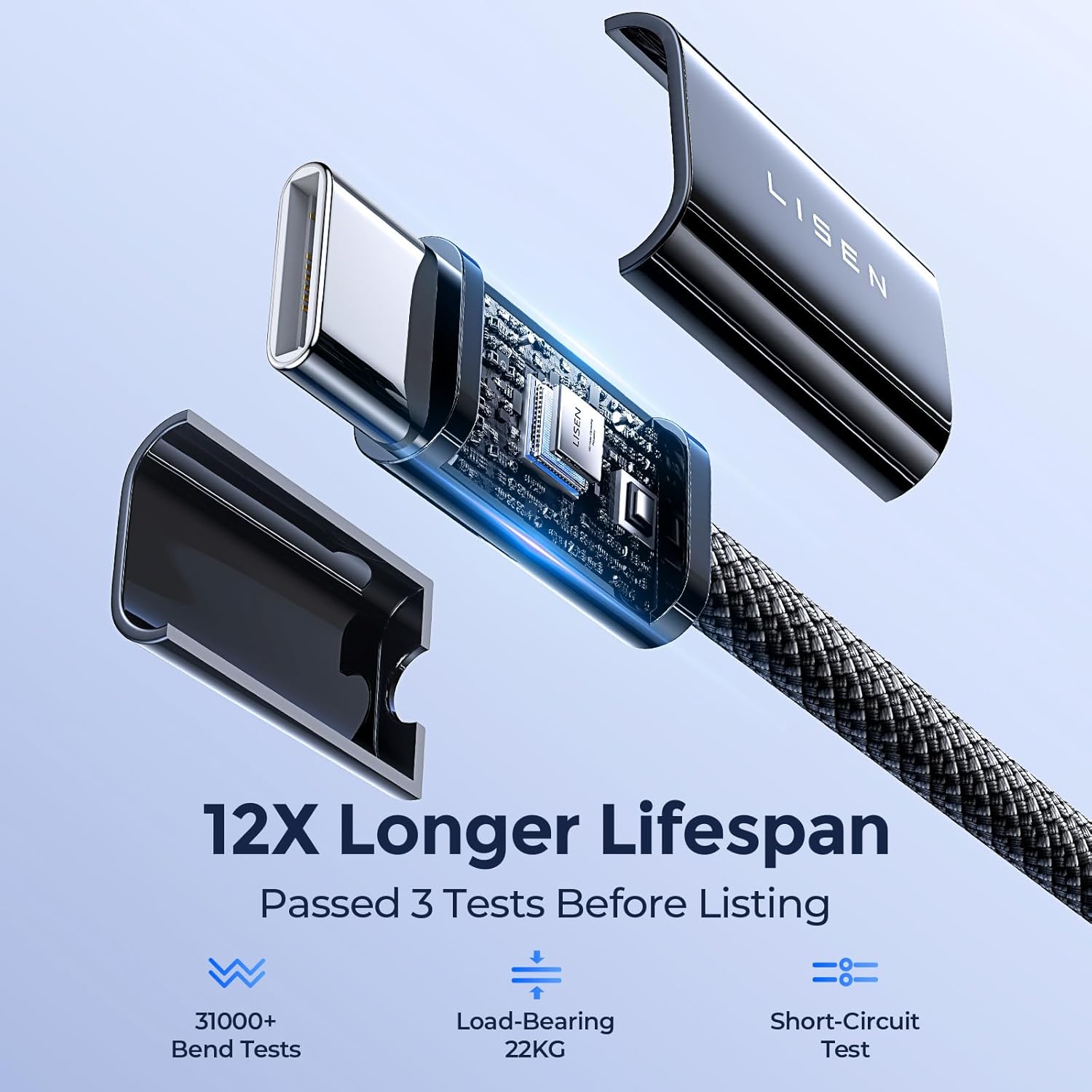 LISEN 2 Pack 240W USB C to USB C Cable 2M USBC to USBC PD