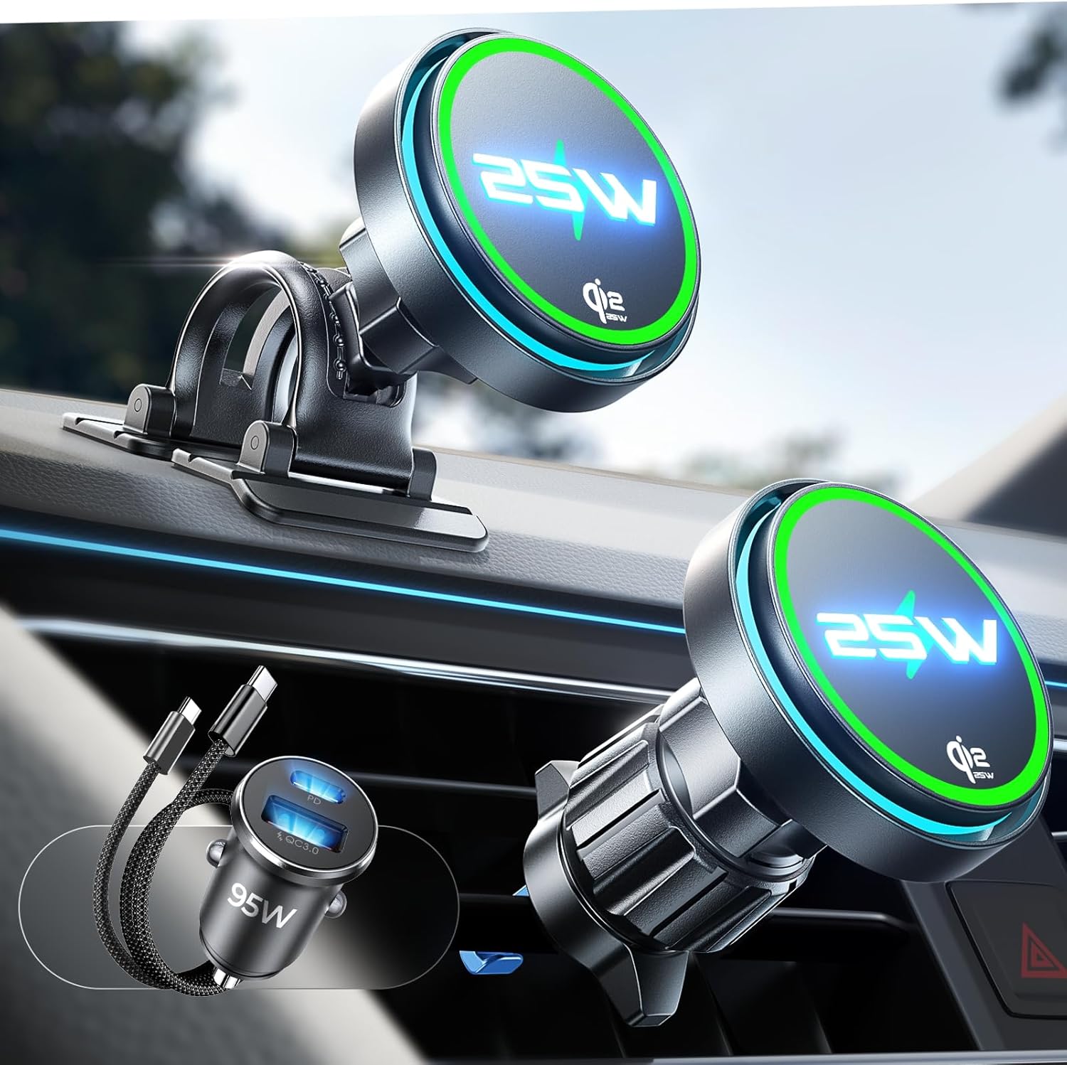 LISEN for Qi2.2 25W MagSafe Car Charger Mount，[Top Spec