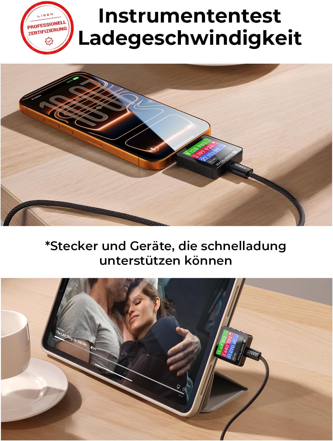 LISEN 60W USB C Kabel, [4er Pack, 0,5M 1M 1M 2M] USB C auf USB C Kabel Set