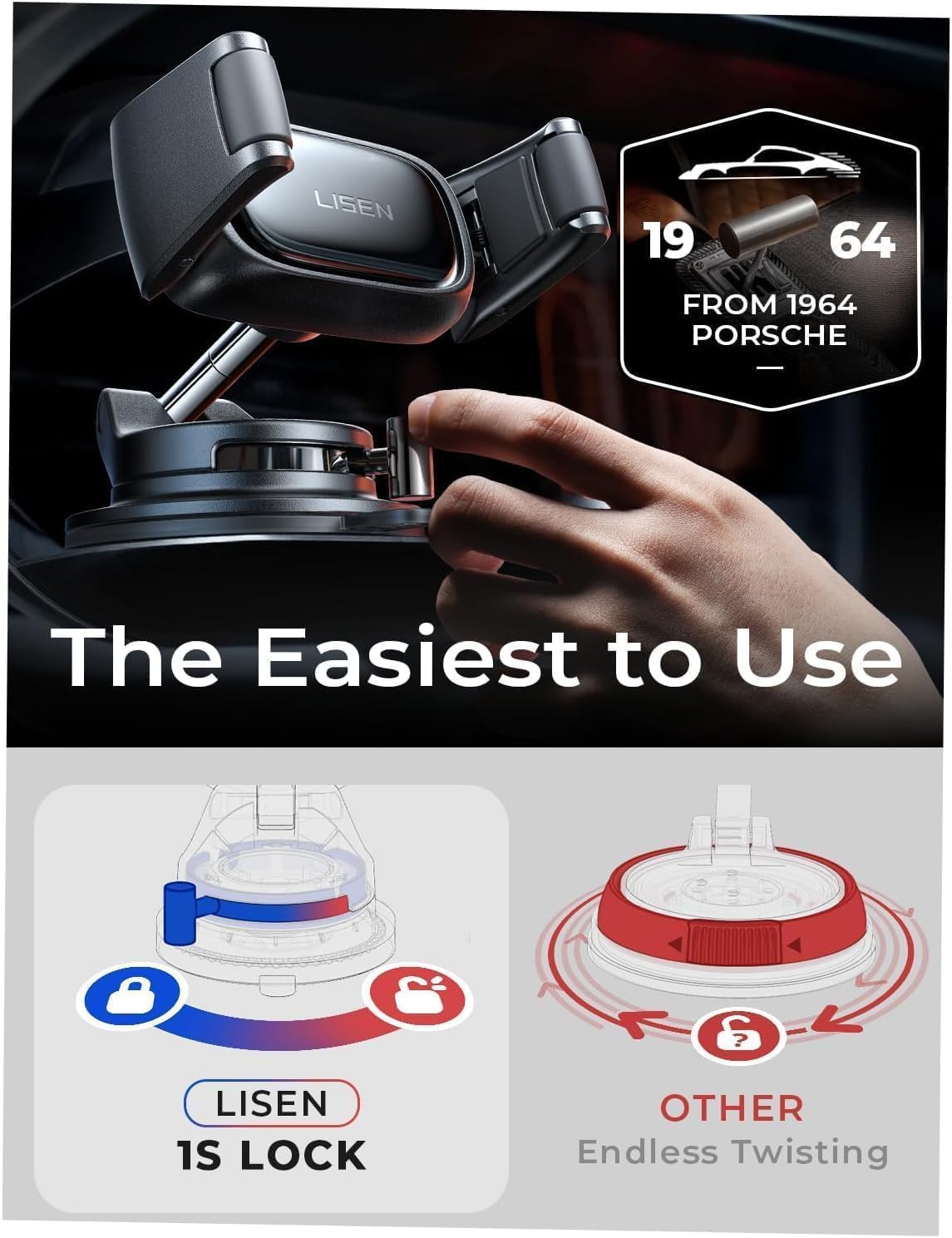 LISEN Auto-Adjust Suction Car Mount