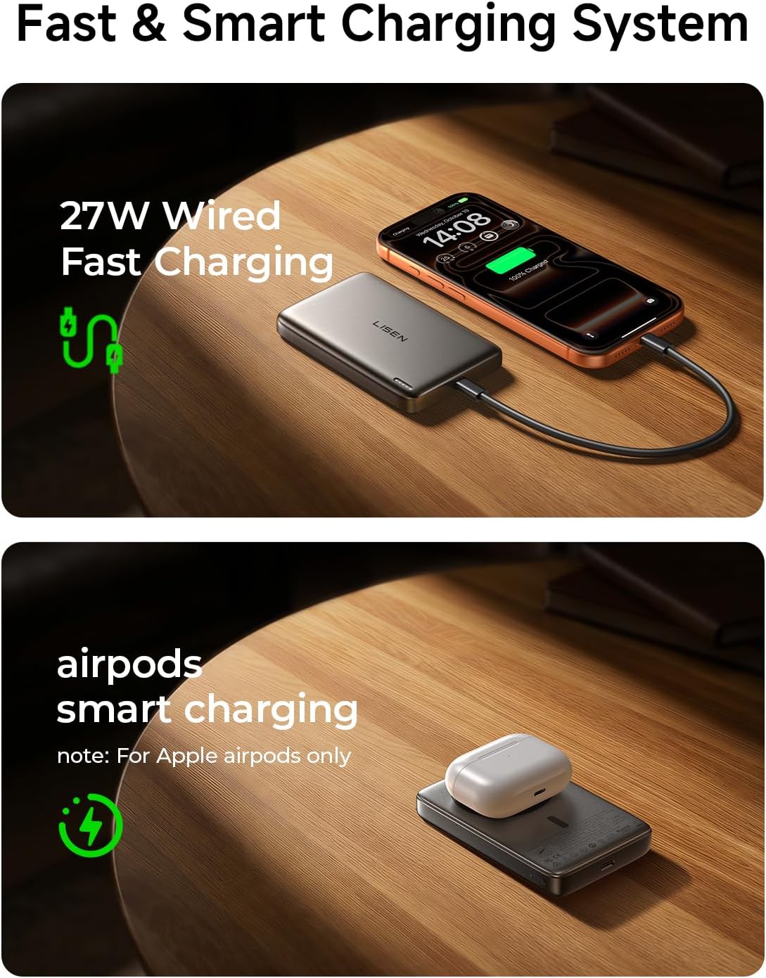 Magnetic Portable Charger for iPhone 18 [Qi2 Certified] Magsafe Power Bank