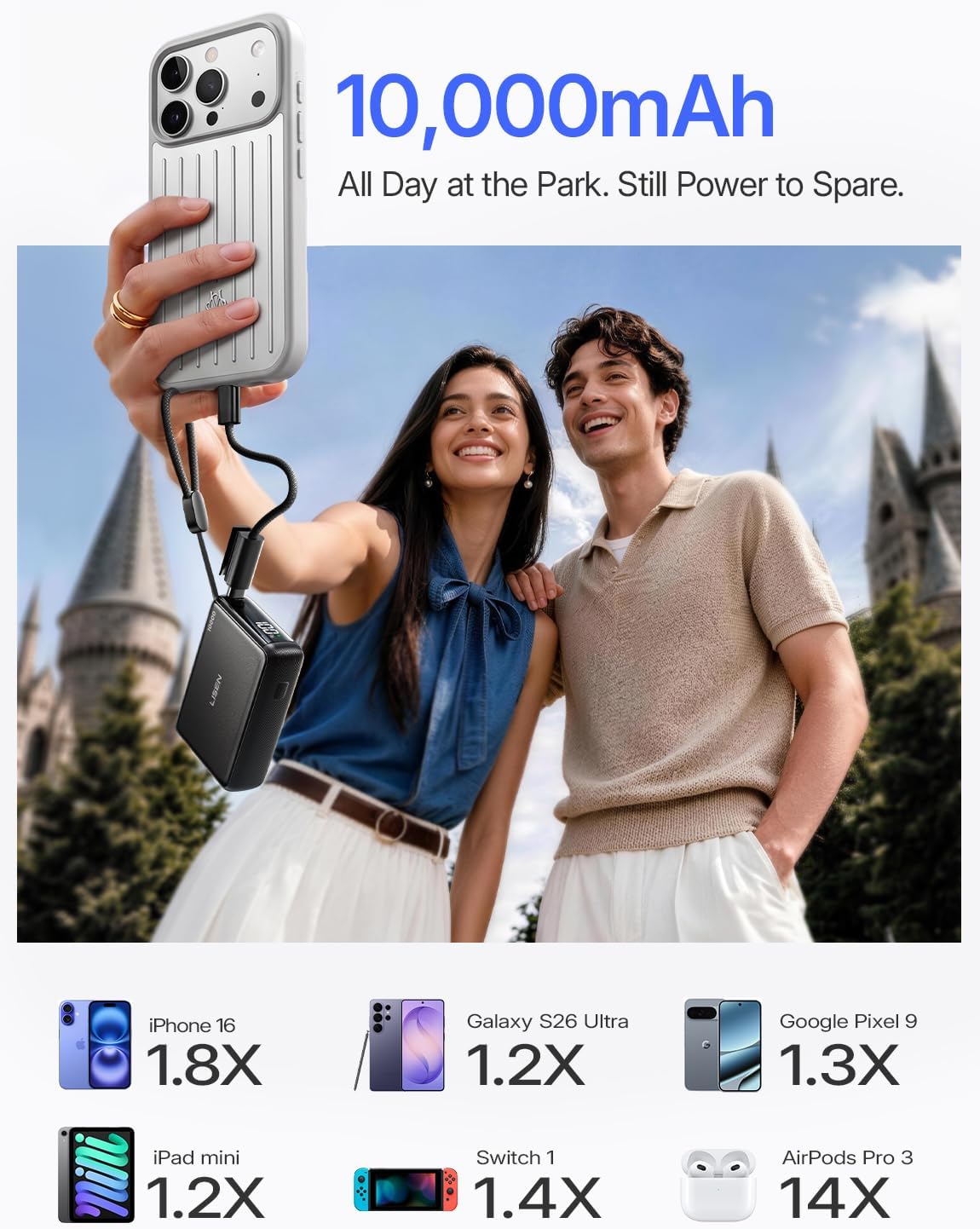LISEN P606 45W 10K Mini Power Bank with USB-C Cable
