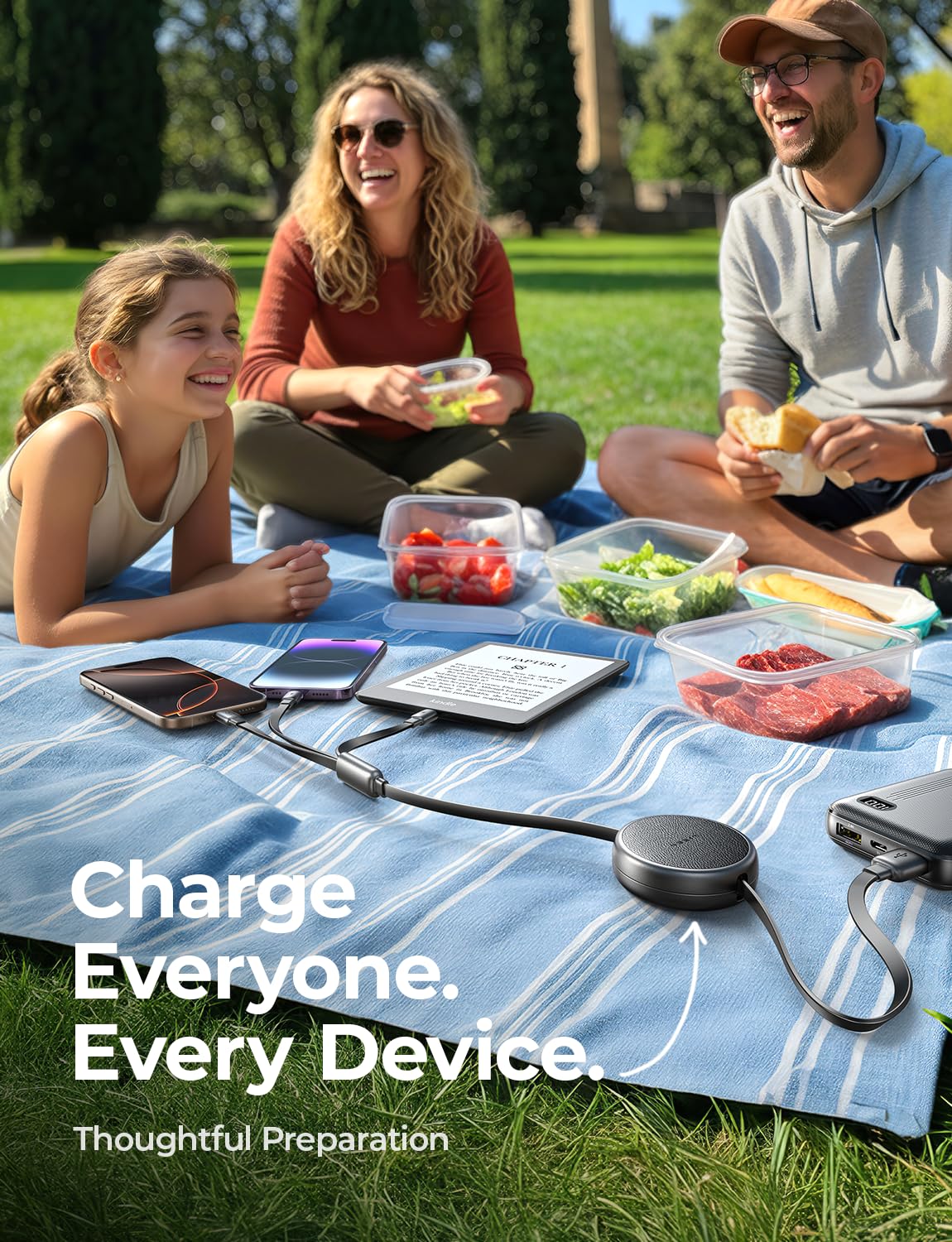 LISEN Multi 3 in 1 Retractable Charging Cable