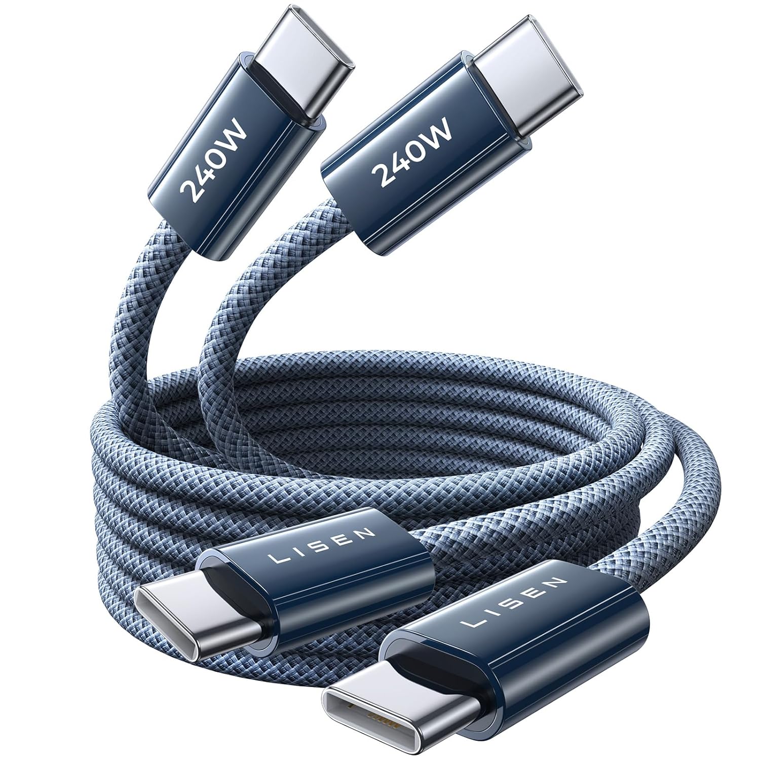 LISEN USB C Kabel 2M 240W Ladekabel USB C 2 Stück