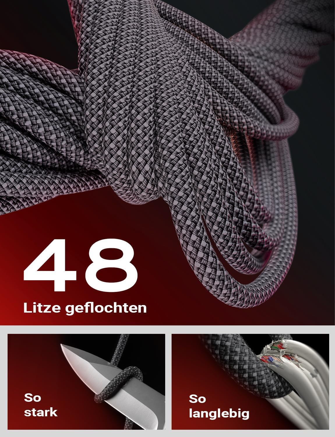 LISEN 60W USB C Kabel, [4er Pack, 0,5M 1M 1M 2M] USB C auf USB C Kabel Set