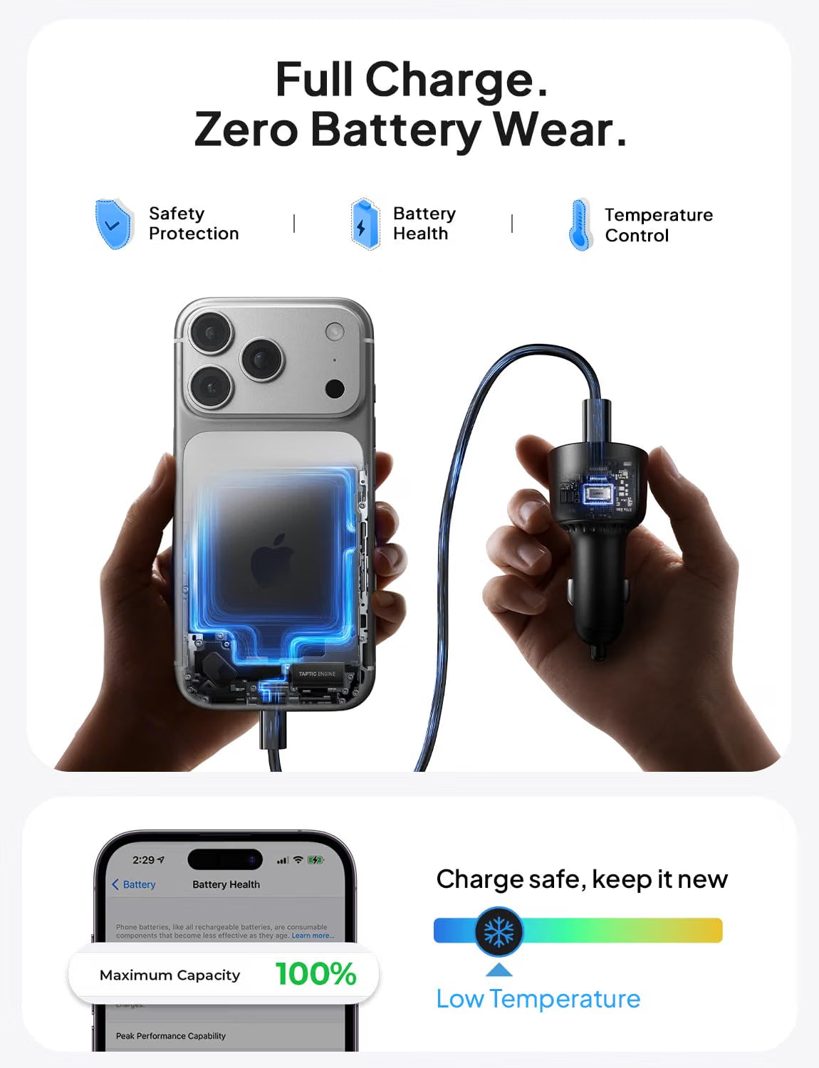 LISEN 136W Super Fast Charge Car Charger USB C PD 100W for Macbook Pro Air HP 14 iPhone 18 Pro Max Duo 3-Port Cigarette Lighter USB Charger