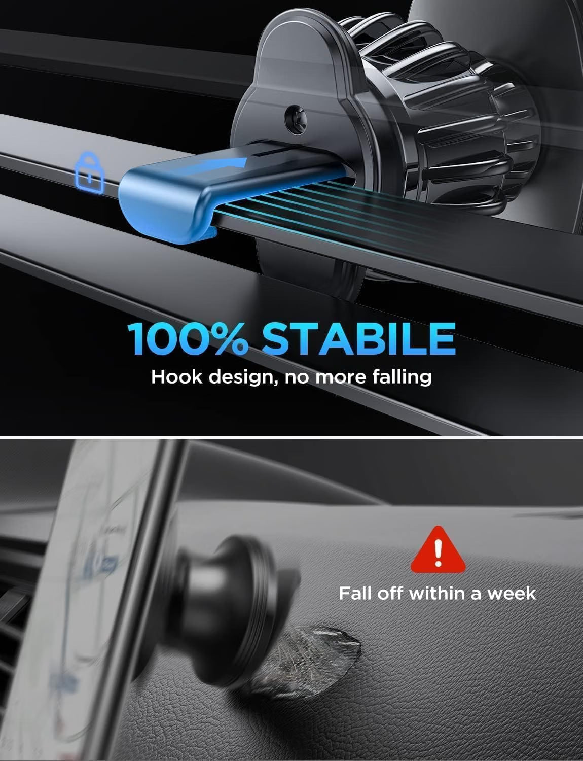 LISEN Magnetic Phone Holder Car Vent, 2 Pack 6 Strong Magnets Hands-Free