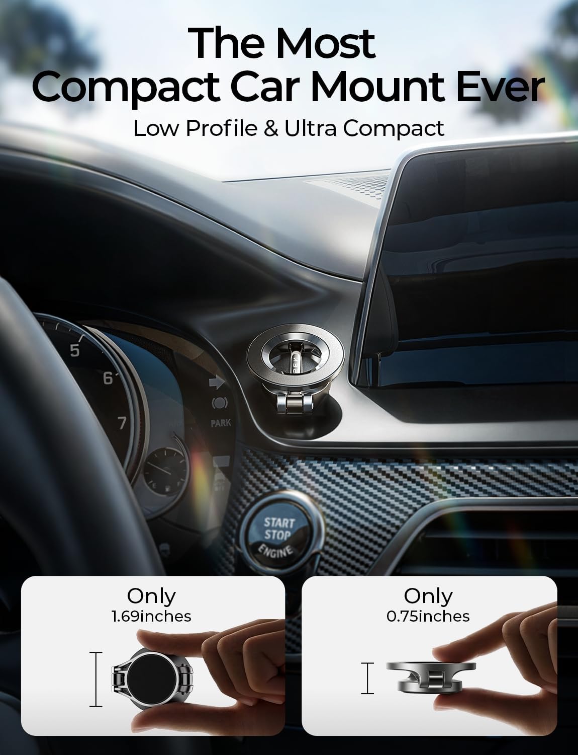 LISEN for MagSafe Car Mount [24 Strong Magnets] Magnetic Phone Holder 360°