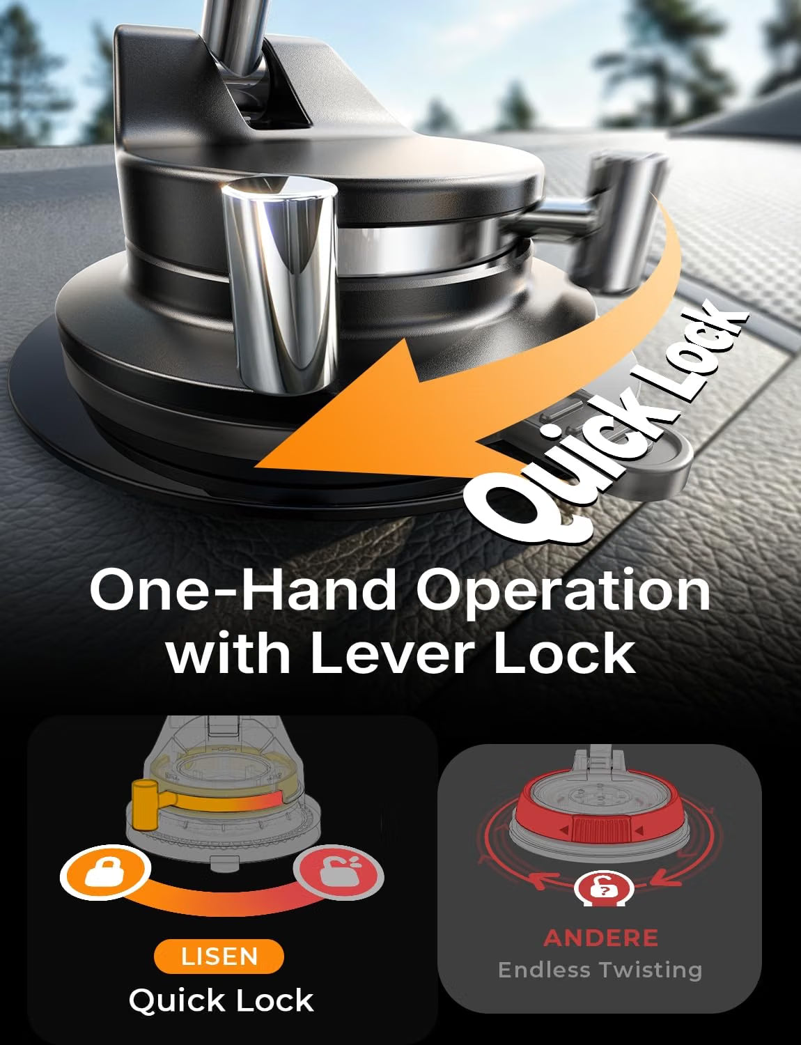 LISEN Car Phone Holder Car for Magsafe Magnetic Car Mount for iPhone 18 Pro