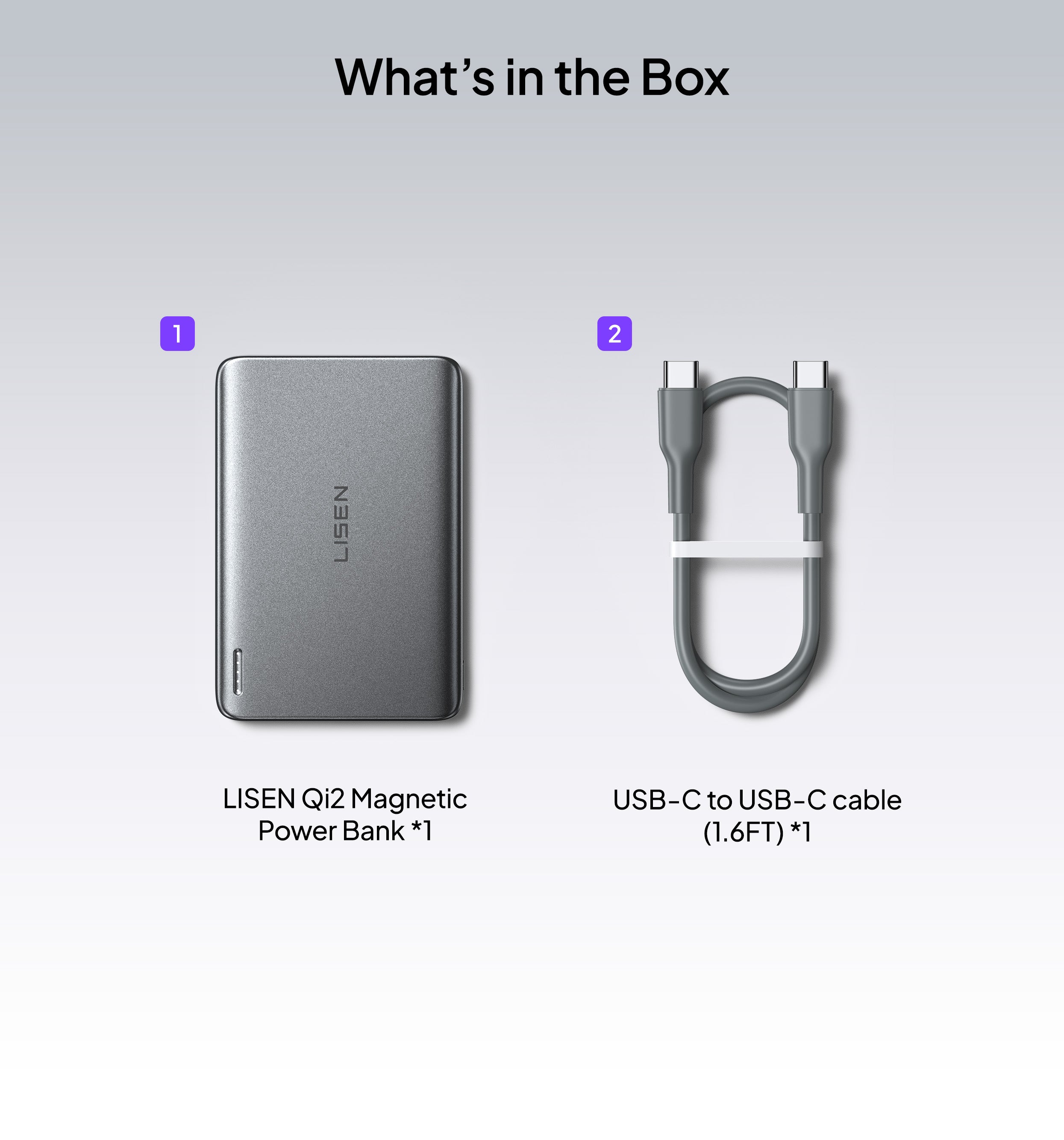 LISEN Qi2 15W Ultra Slim MagSafe Battery Pack