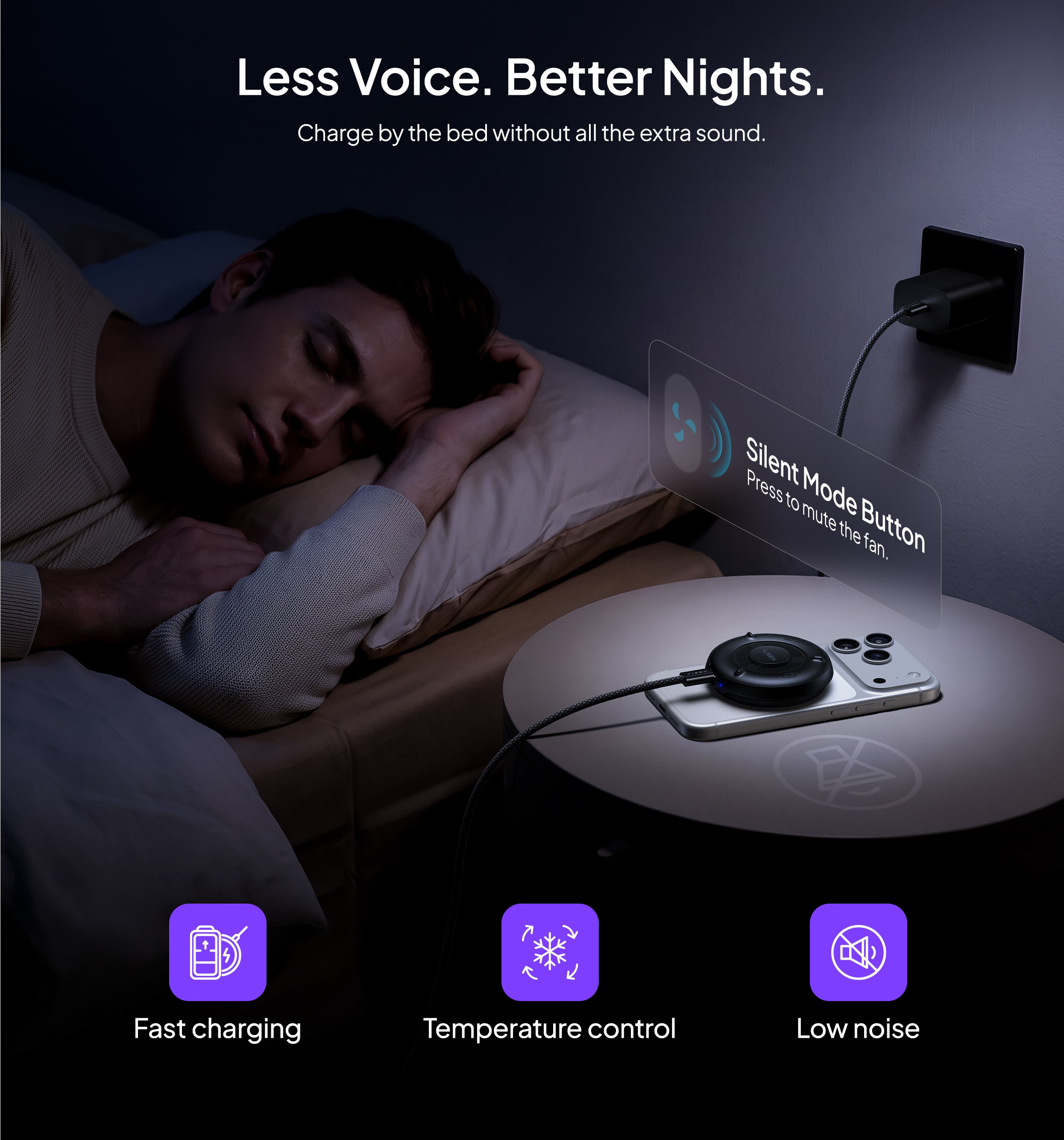 LISEN 25W Magnetic Charger with Cooling Fan
