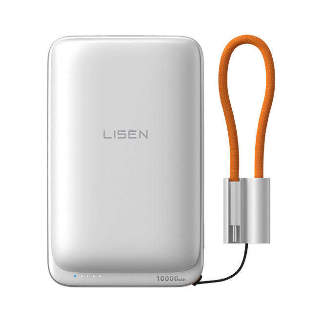 LISEN 10000mAh Qi2 MagSafe Powerbank mit abnehmbarem Kabel