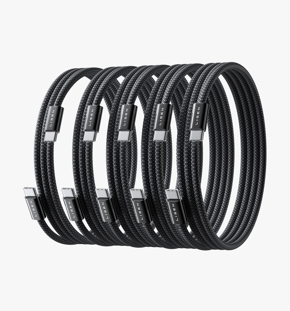 Lisen USB C to C Cable [60W, 5-Pack]