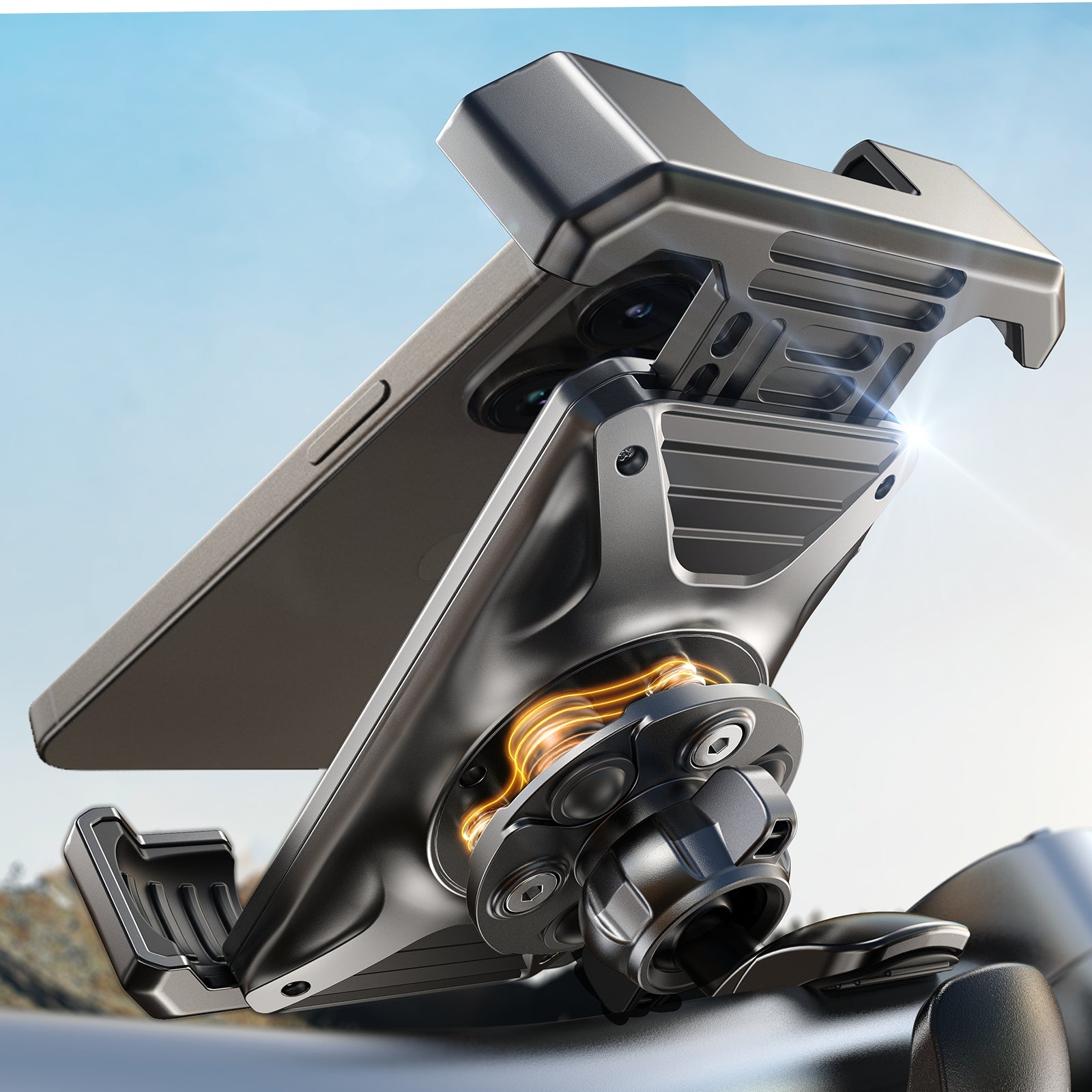LISEN Motorrad-Handyhalterung [Antivibration], 2024 verbesserte Version
