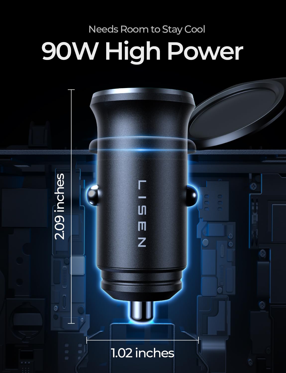 LISEN 90W USB-C Zigarettenanzünder 