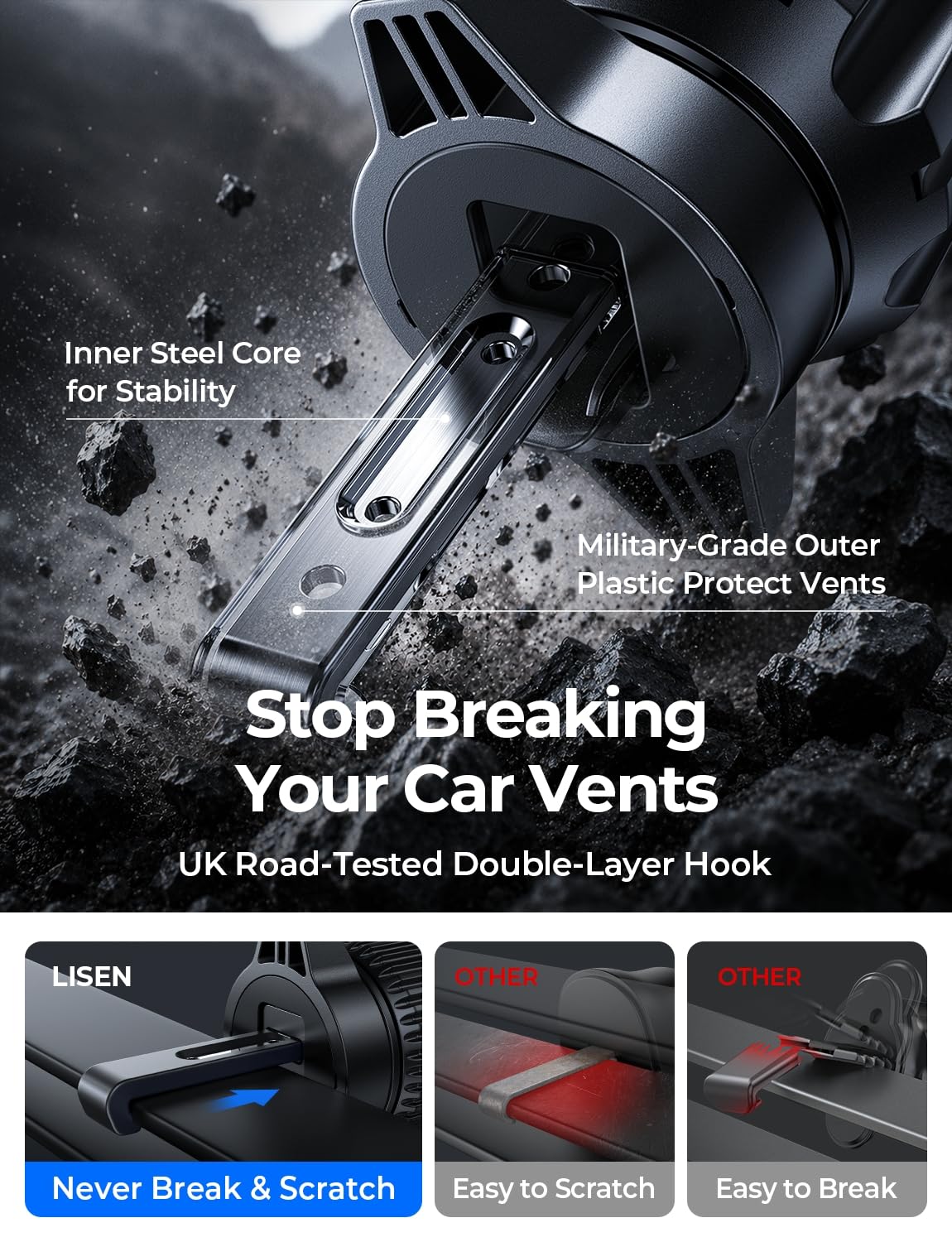 LISEN Best Car Phone Holder for Car Mobile Phone Holder Cars Air Vent