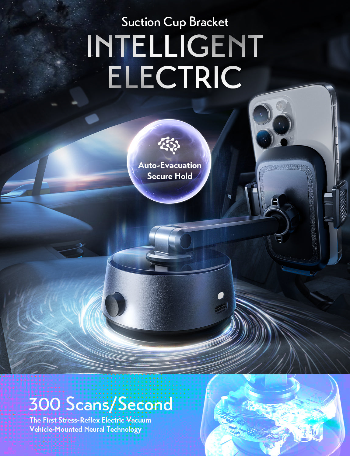 LISEN 真空吸引式スマホホルダー