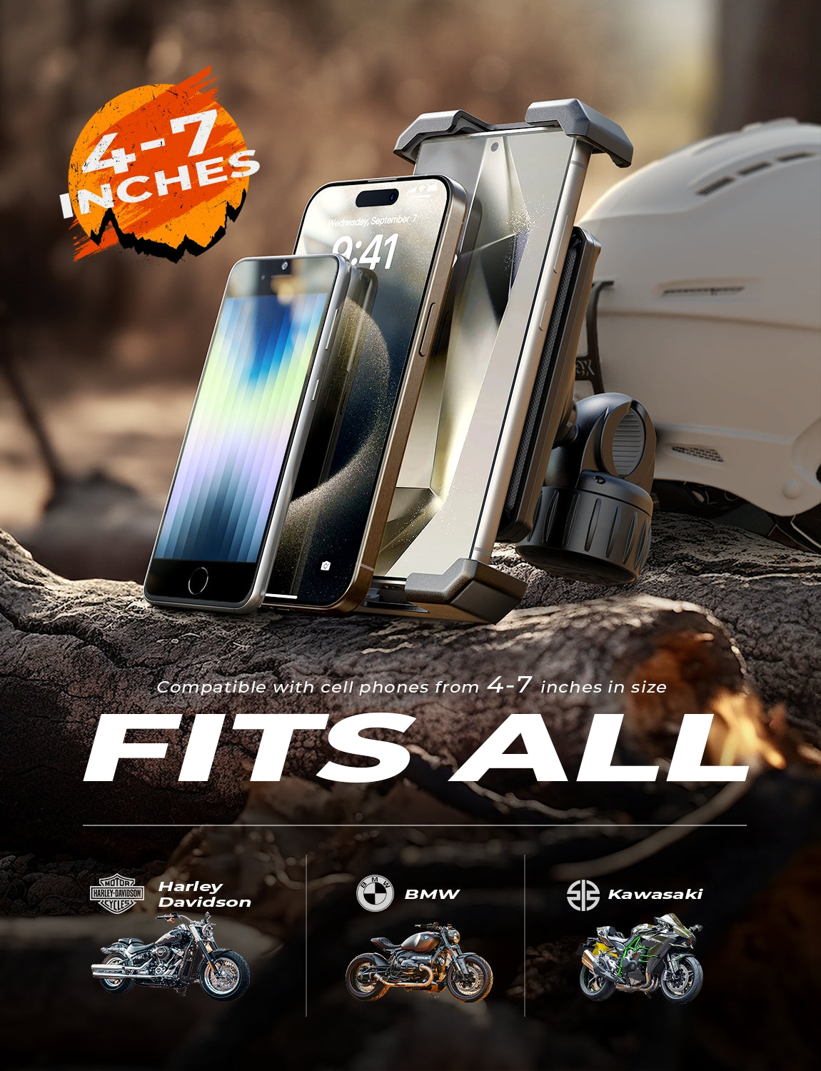 LISEN バイク用スマホマウント [防振]、2024年アップグレードバイク用スマホホルダー