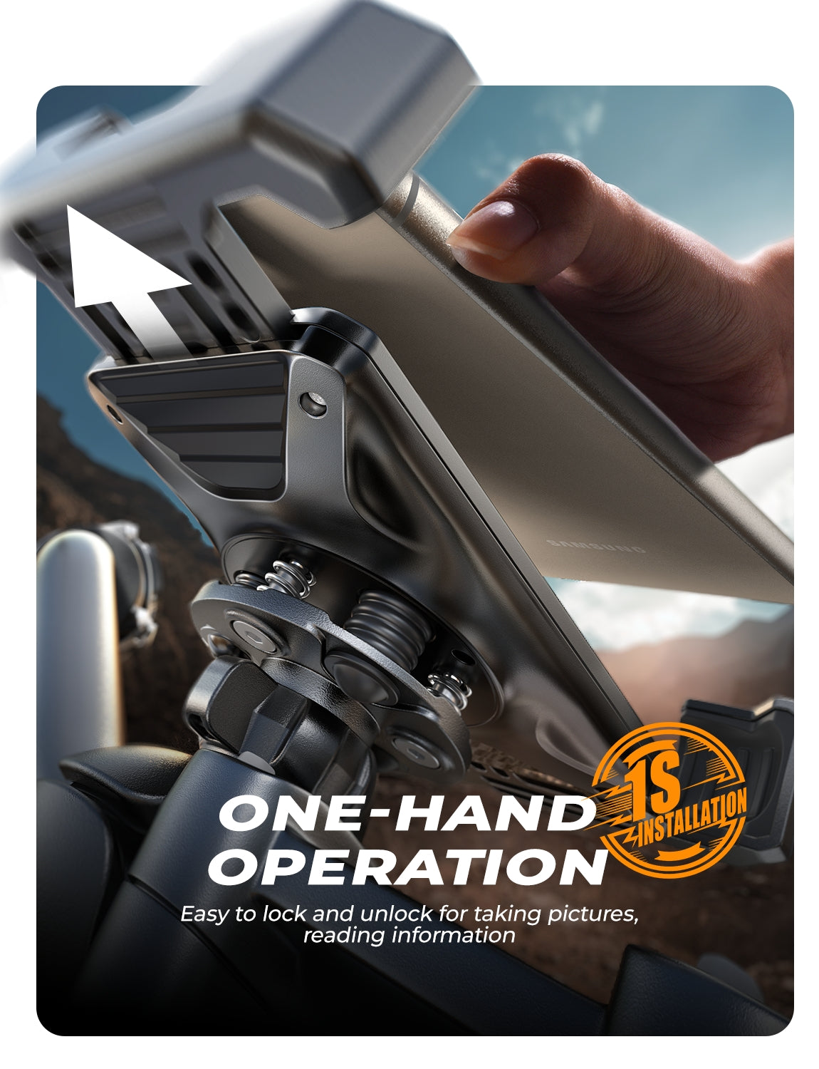 LISEN バイク用スマホマウント [防振]、2024年アップグレードバイク用スマホホルダー